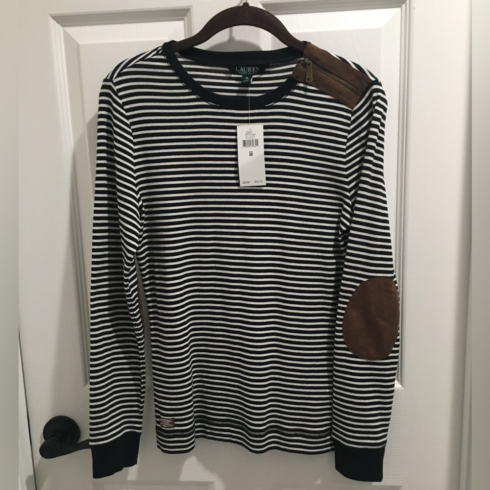 NEW Lauren Ralph Lauren Long Sleeve Tee Sz M - Picture 1 of 11